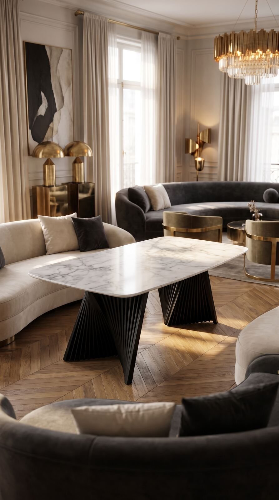Table de Salon — Plateau en Marbre