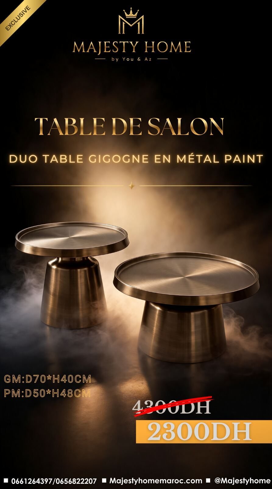 Duo Table Gigogne — Métal Peint