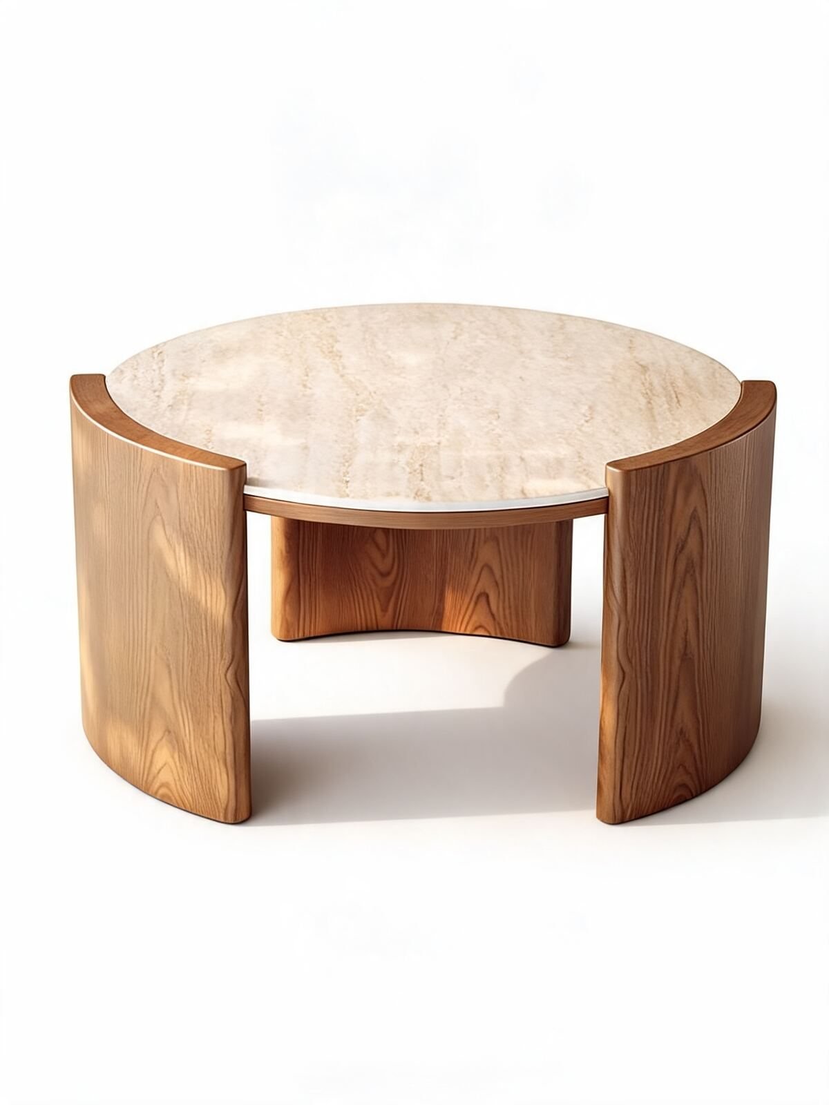 Table de Salon — Céramique Effet Travertin