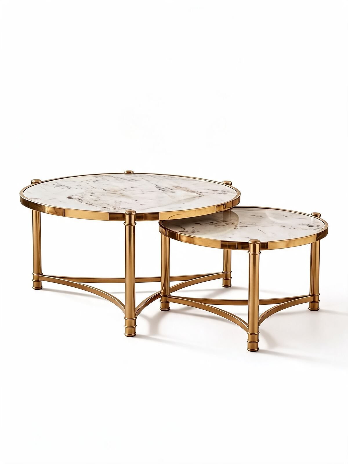 Table Gigogne — Cadre Doré & Céramique