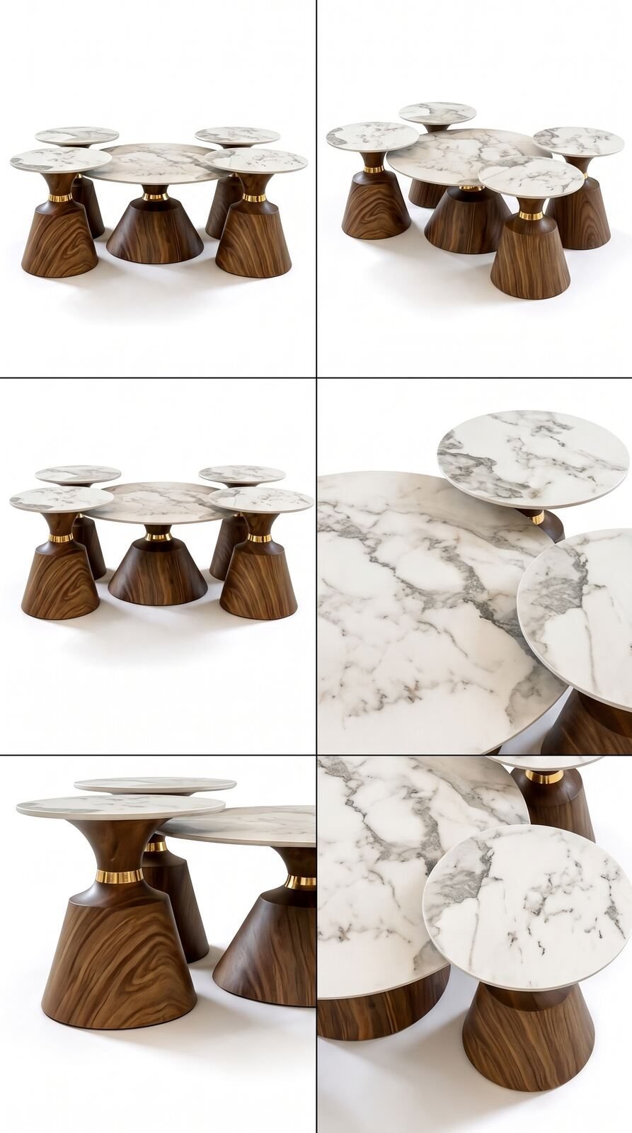 Table de Salon — 5 Tables Gigognes Céramique