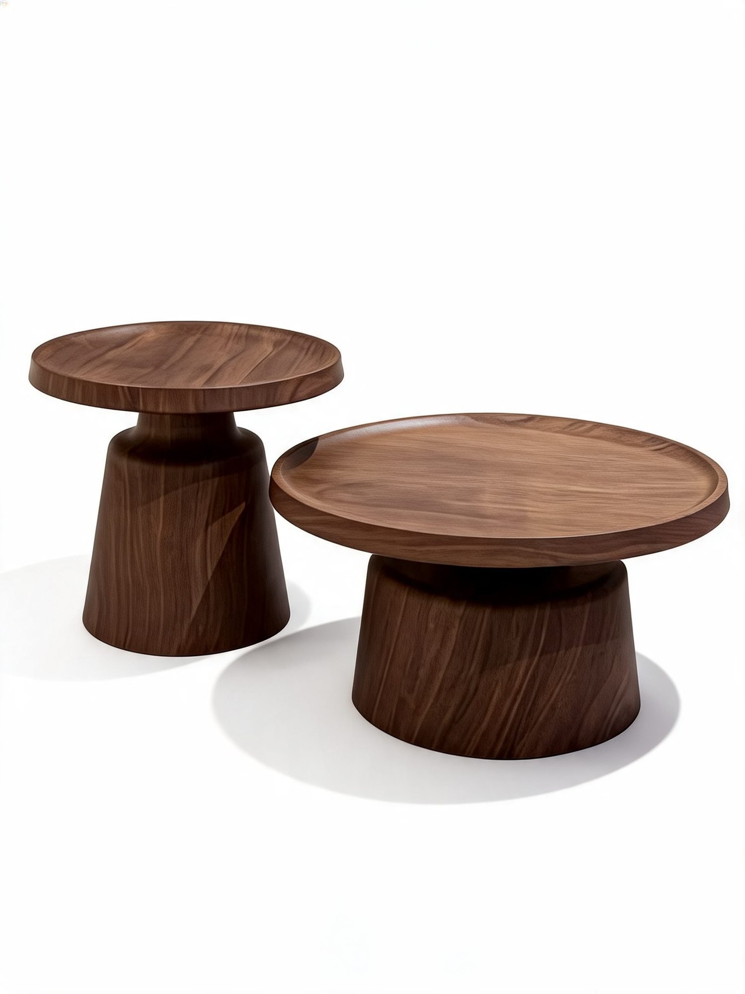 Duo Table Gigogne — Métal Peint Effet Bois