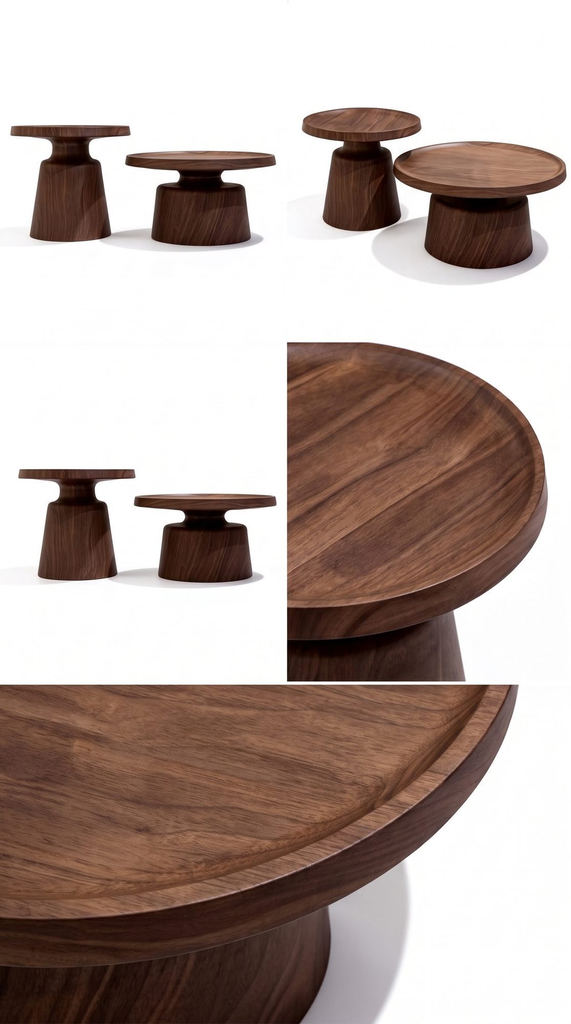Duo Table Gigogne — Métal Peint Effet Bois
