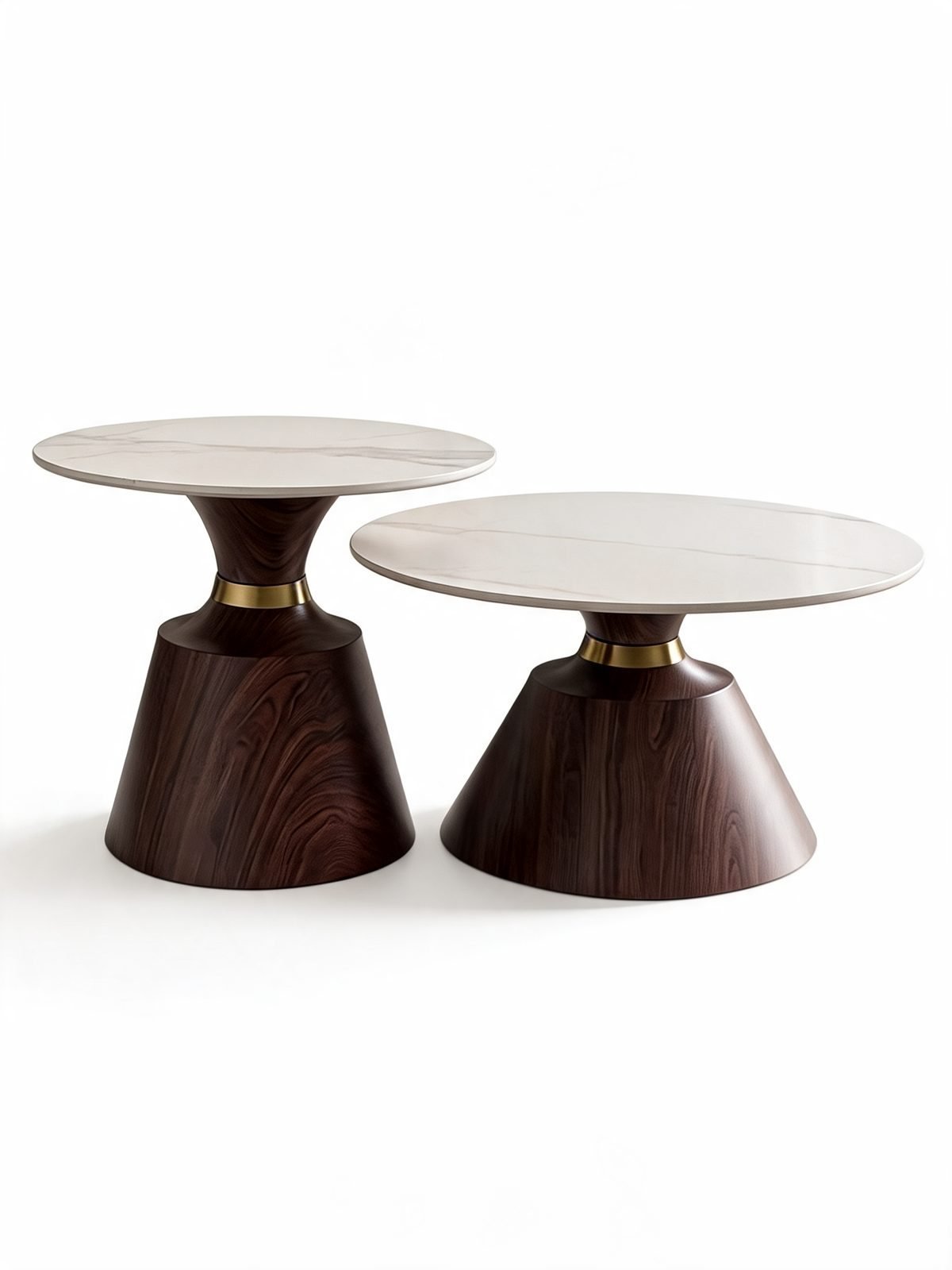 Duo Table Gigogne — Céramique & Bois Sablier