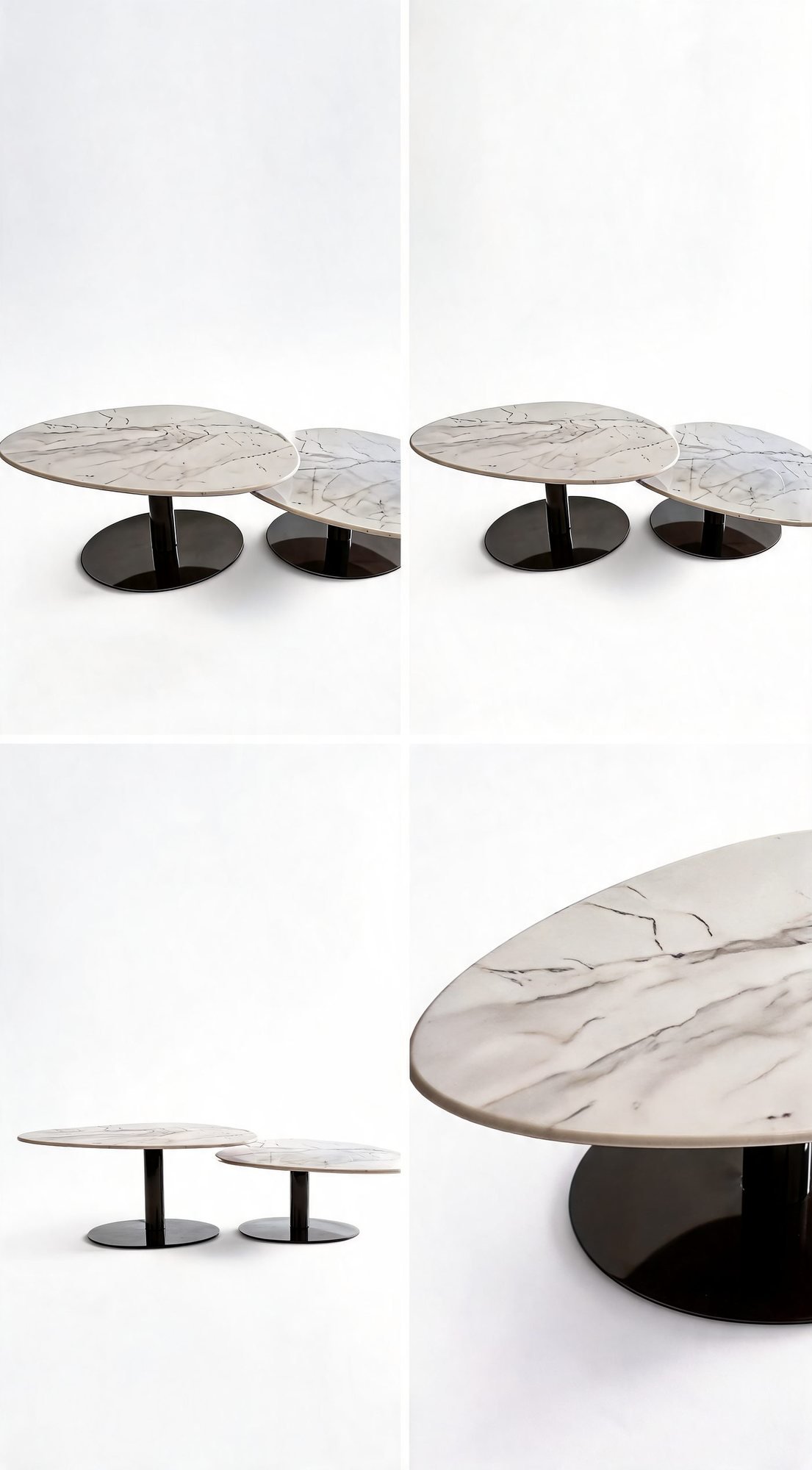Duo Table de Salon — Plateau Organique en Marbre
