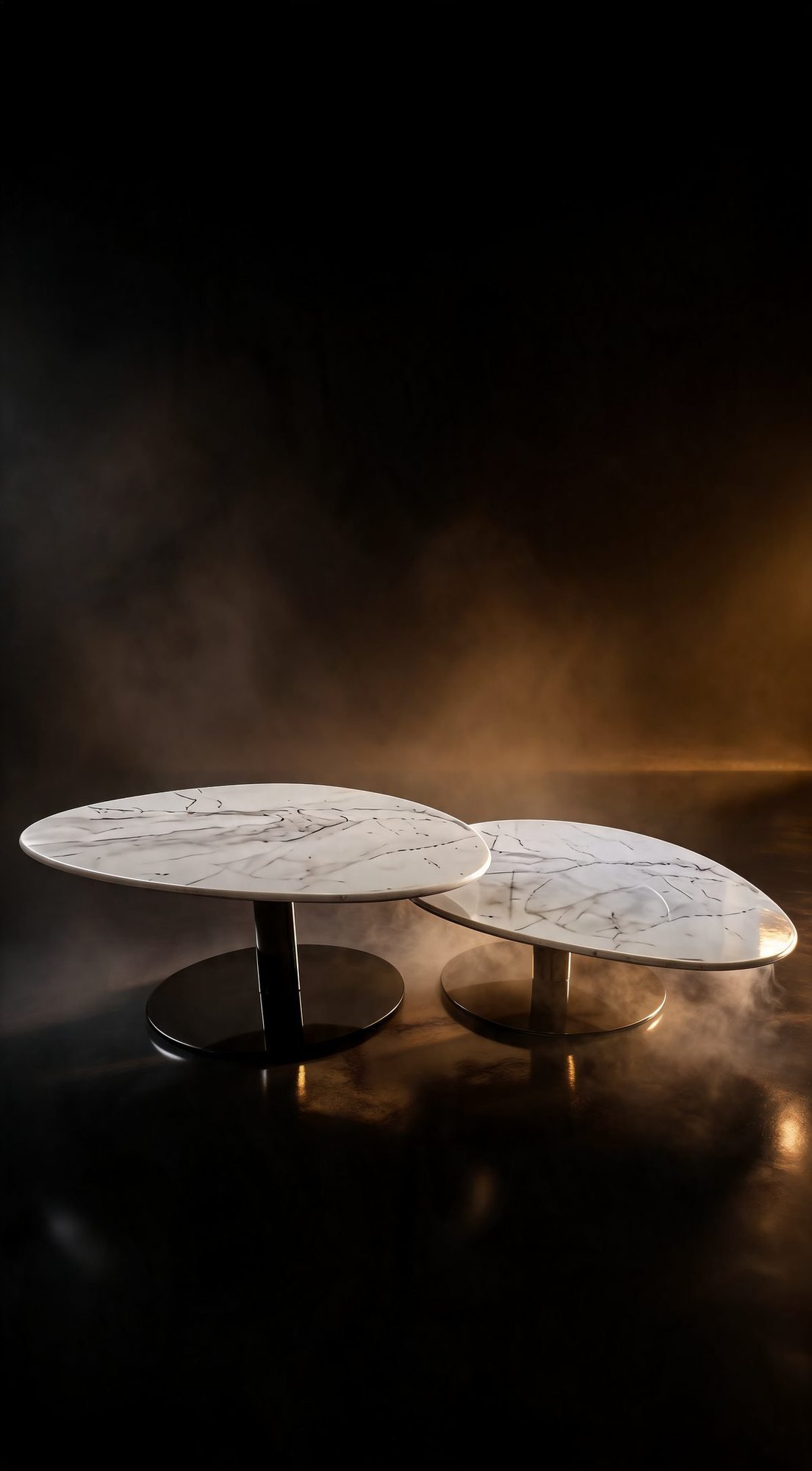 Duo Table de Salon — Plateau Organique en Marbre