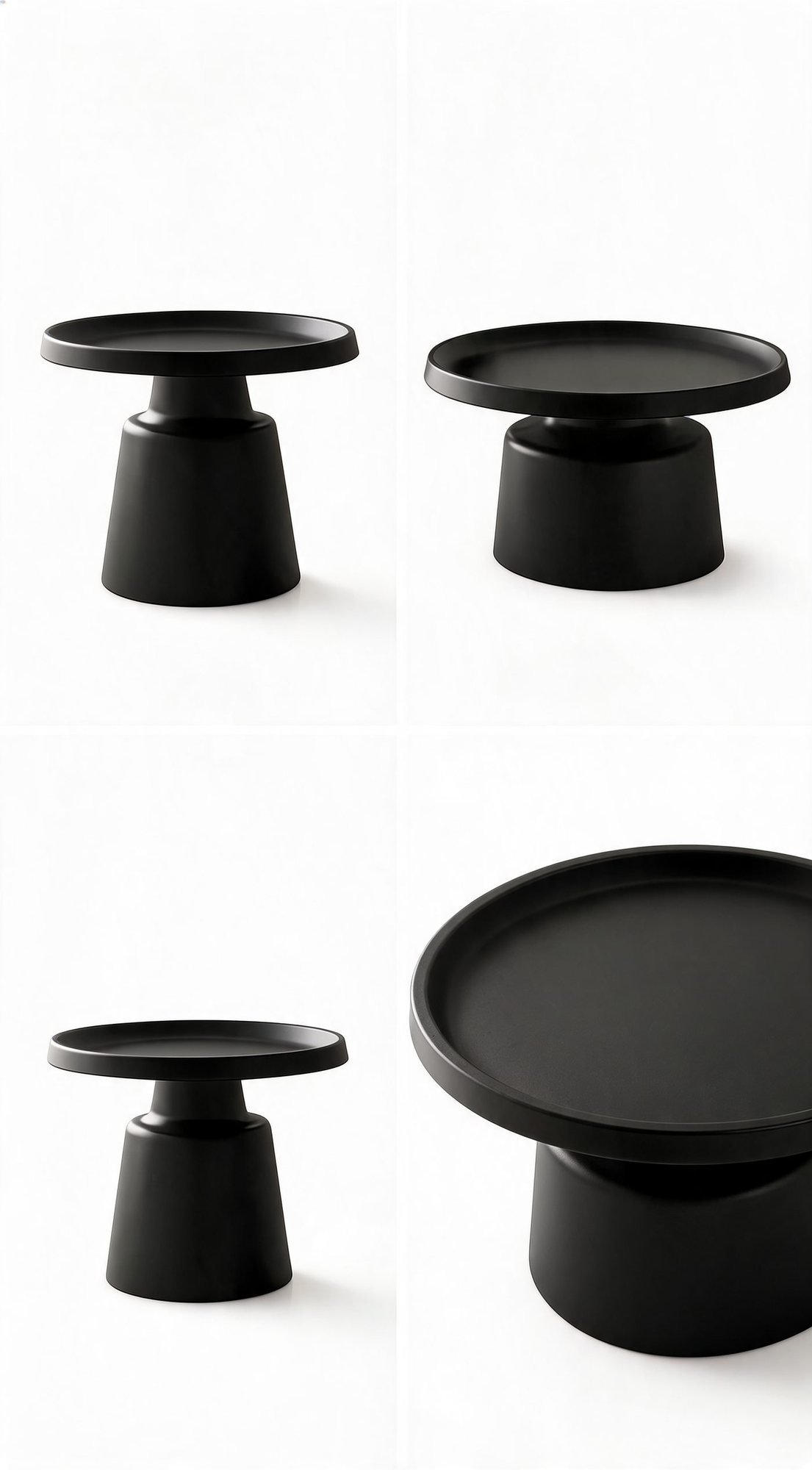 Duo Table Gigogne — Métal Peint Noir Mat