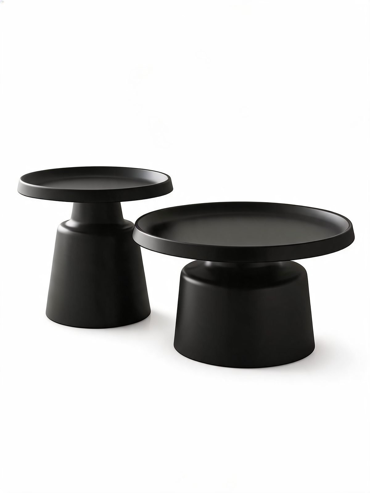 Duo Table Gigogne — Métal Peint Noir Mat