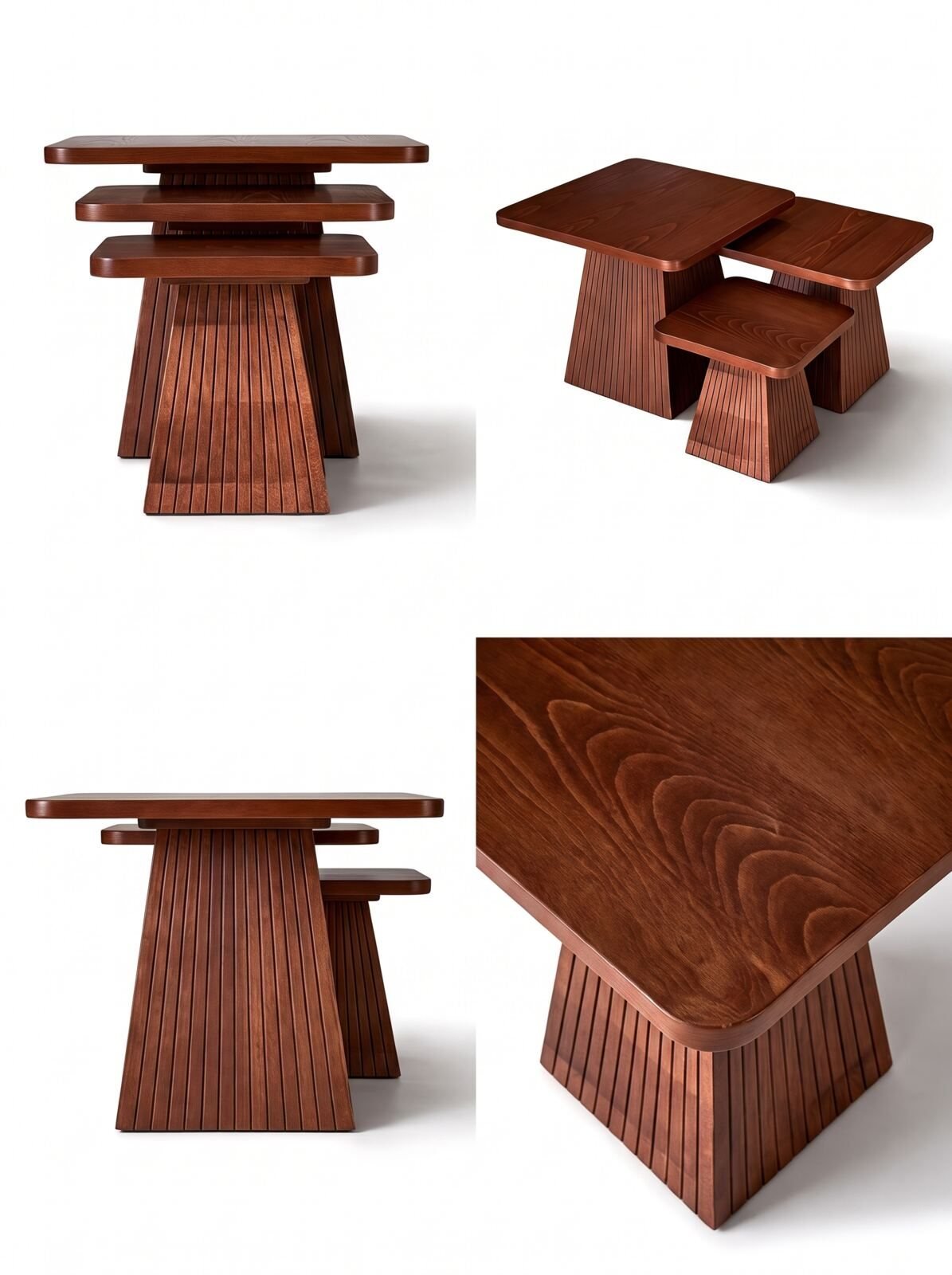 Table de Salon en Bois — 3 Pièces