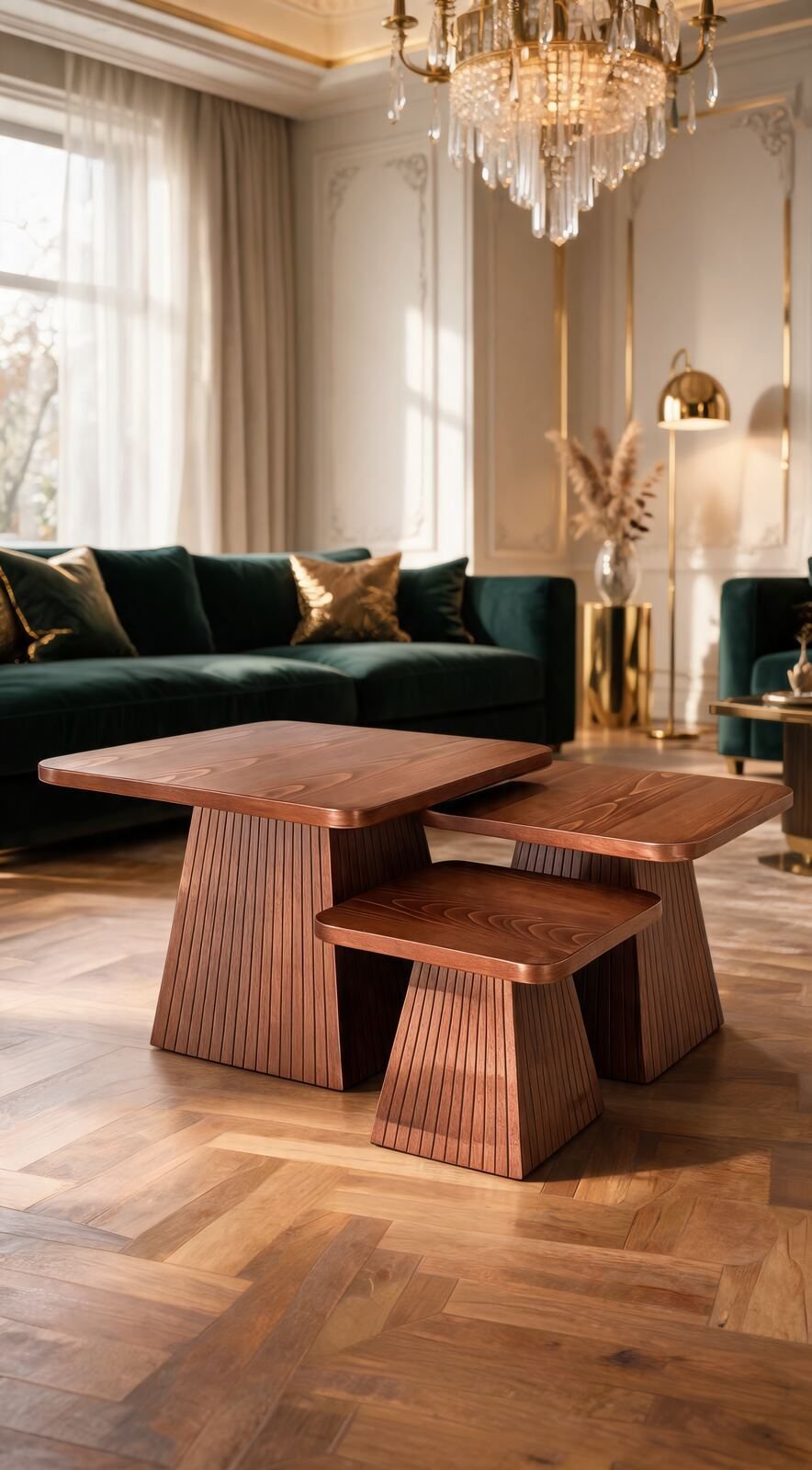 Table de Salon en Bois — 3 Pièces