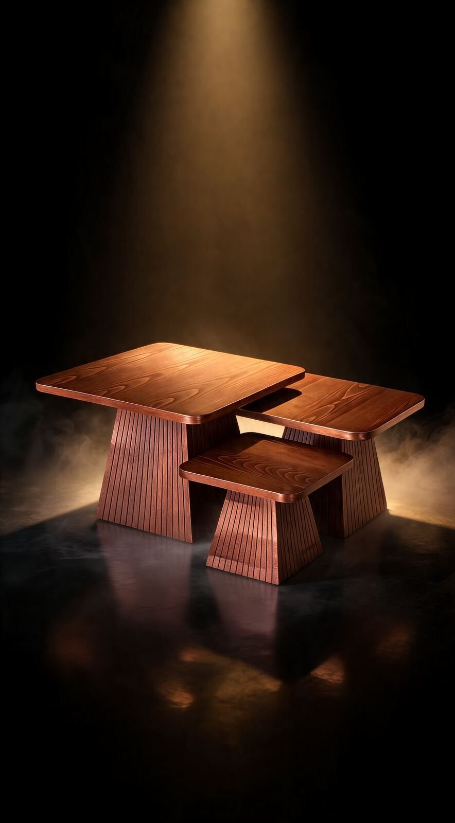 Table de Salon en Bois — 3 Pièces — Majesty Home Casablanca