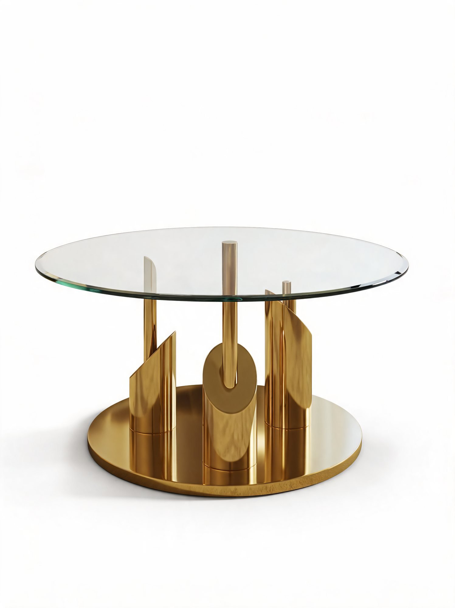 Table de Salon — Cadre Inoxydable, Plateau en Verre