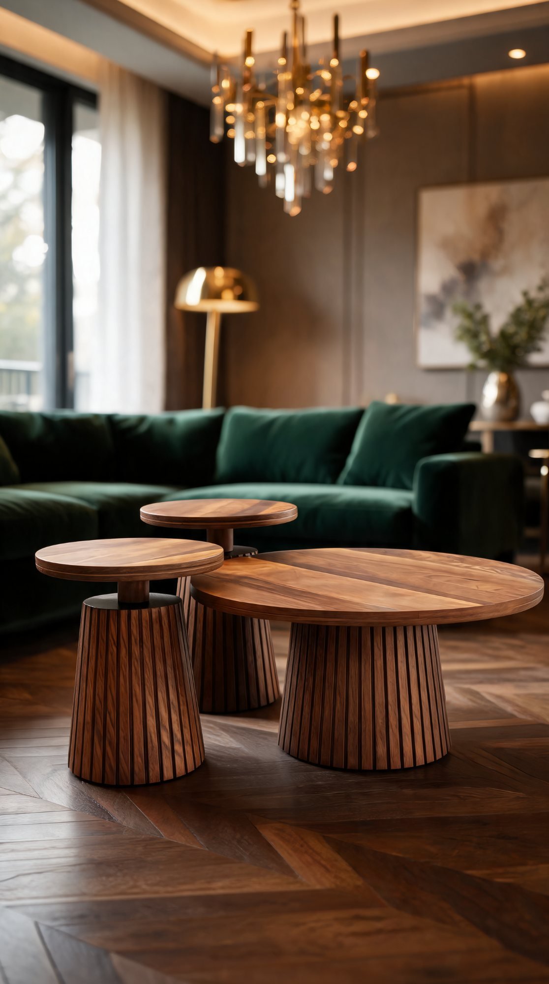 Trio Table Basse en Bois