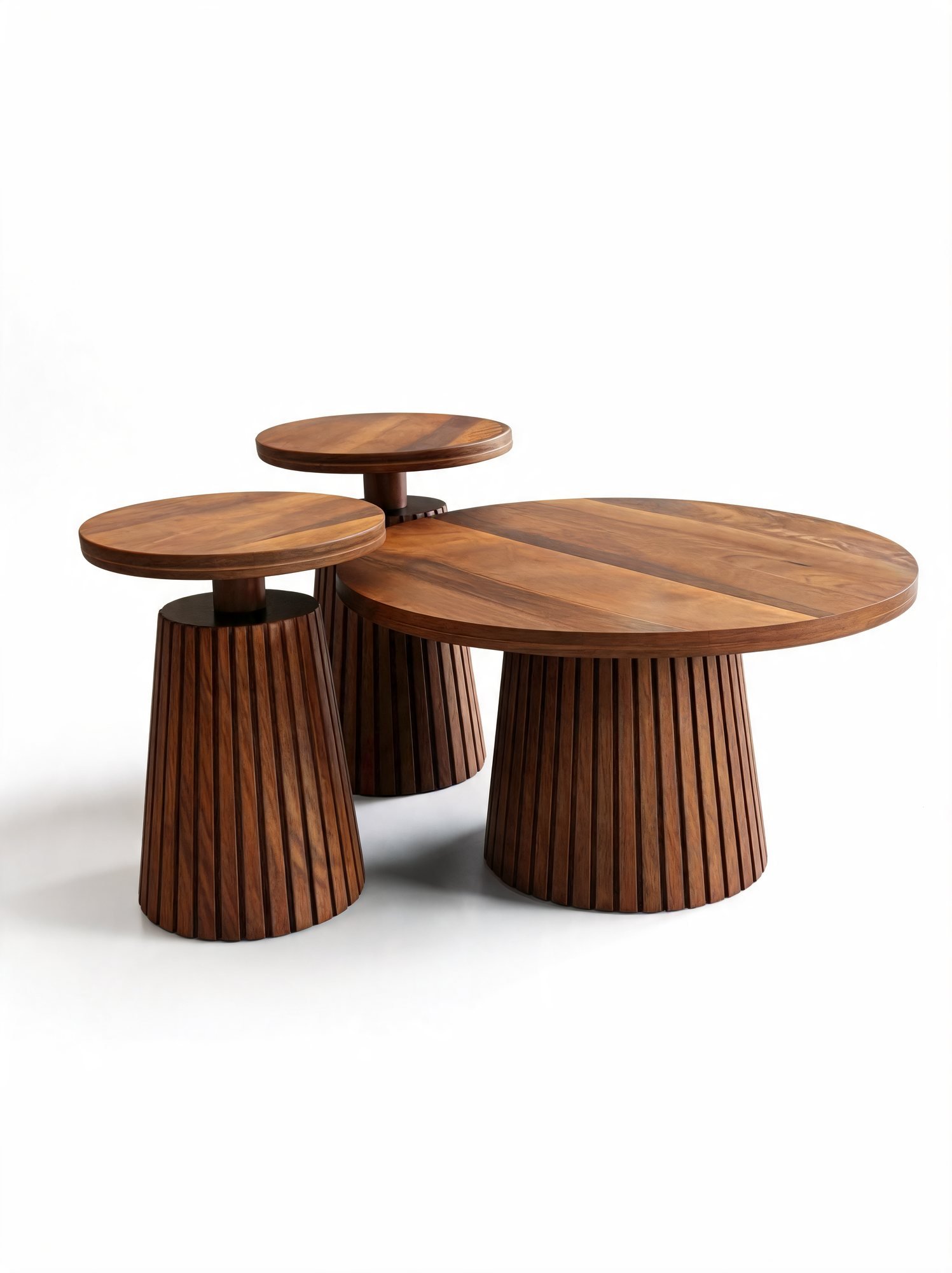 Trio Table Basse en Bois