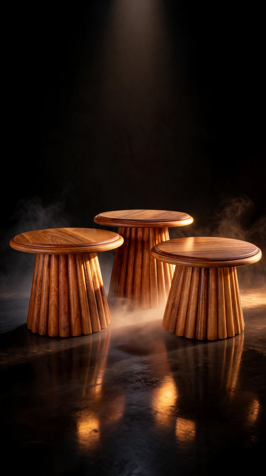 Trio Table Basse en Bois