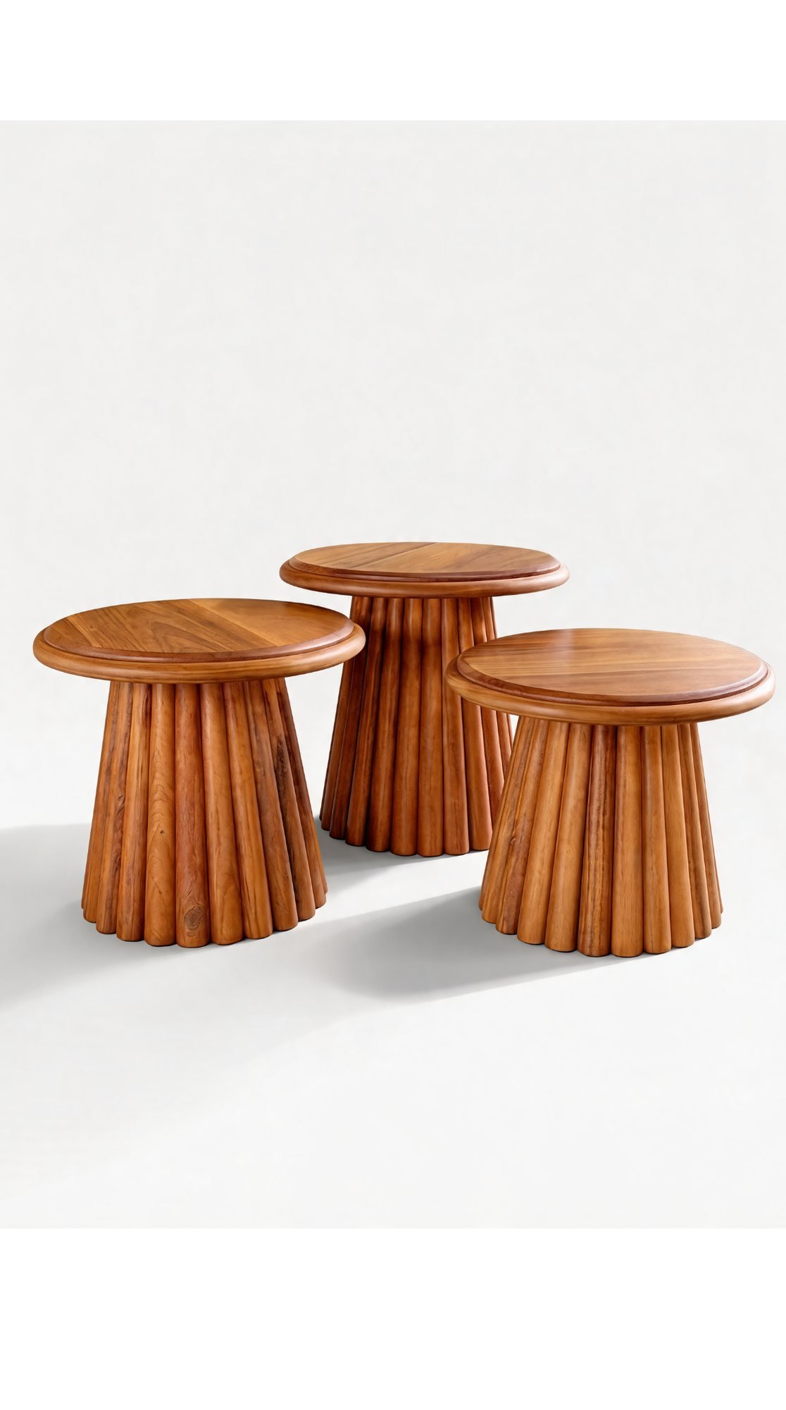 Trio Table Basse en Bois