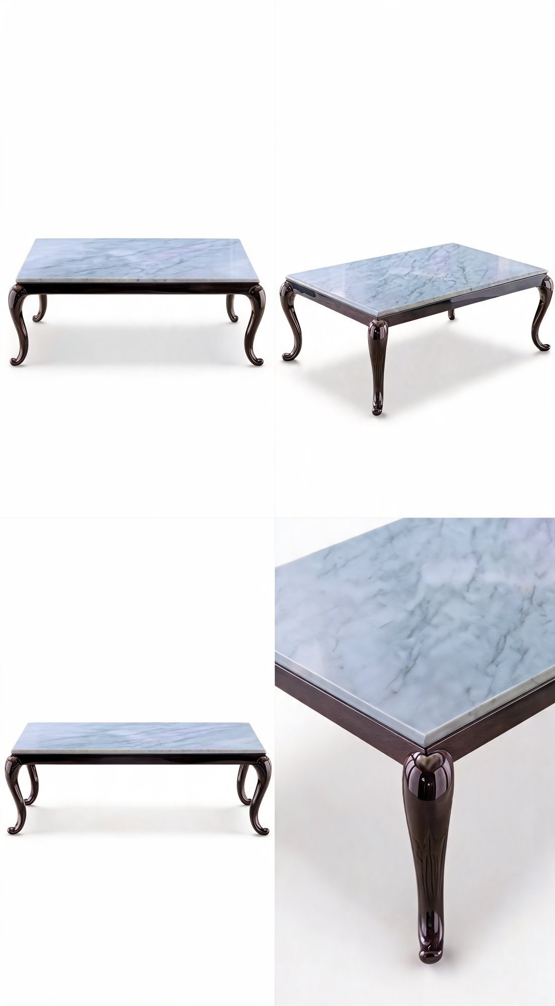 Table de Salon — Cadre Inoxydable, Plateau en Marbre — Majesty Home Casablanca
