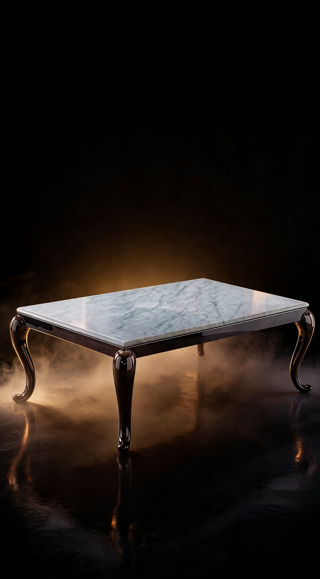 Table de Salon — Cadre Inoxydable, Plateau en Marbre