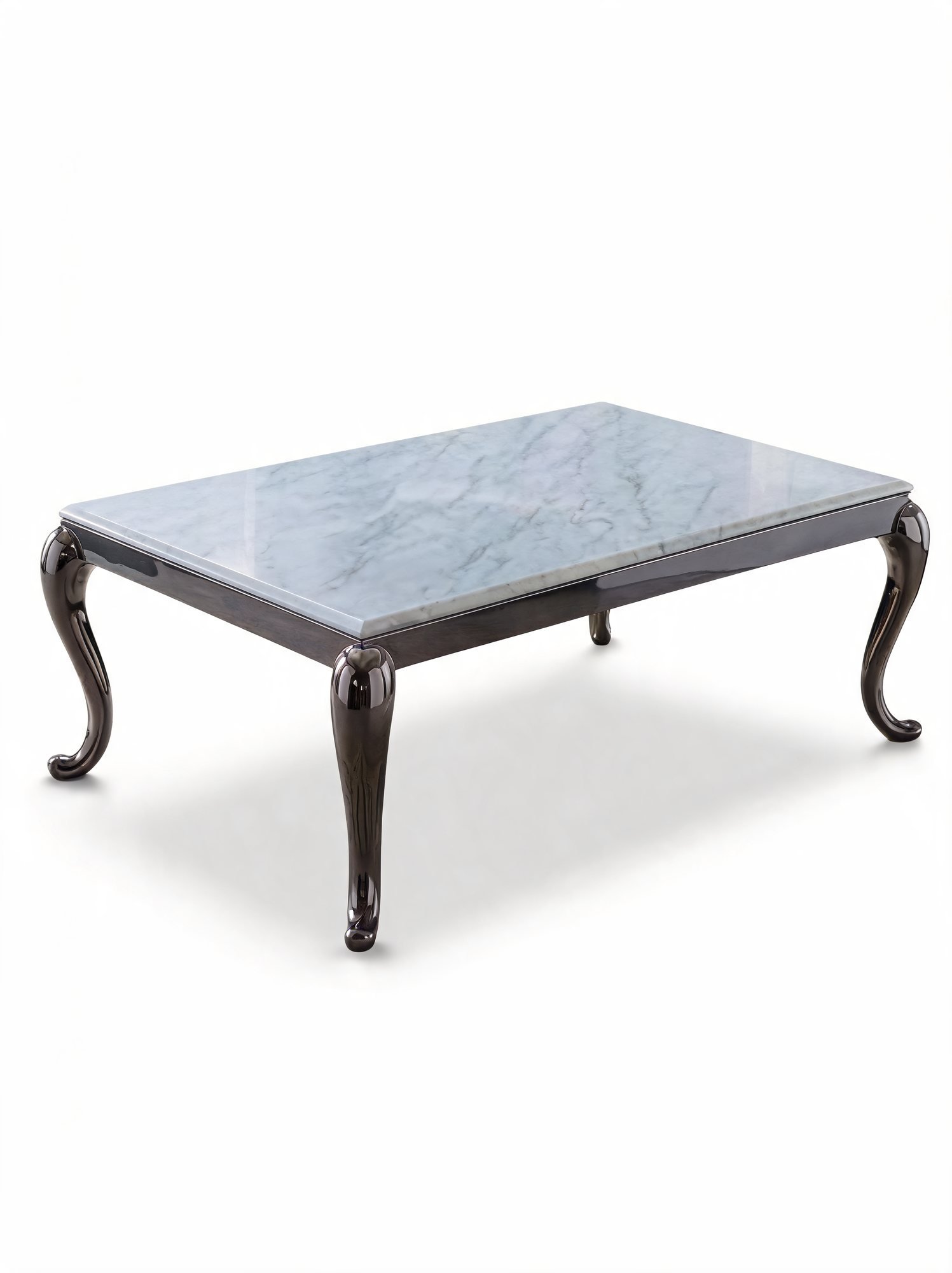 Table de Salon — Cadre Inoxydable, Plateau en Marbre