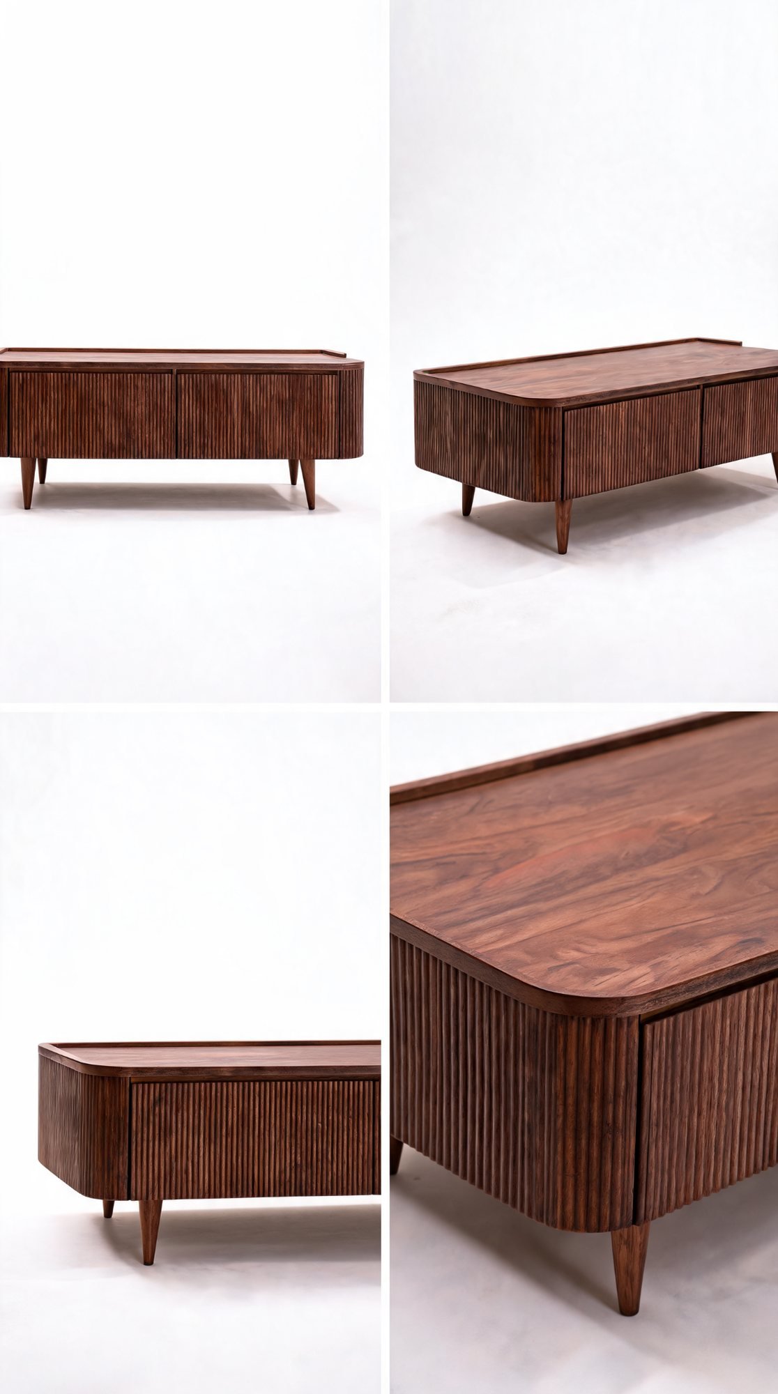 Table Basse Massif en Bois avec 4 Tiroirs — Majesty Home Casablanca
