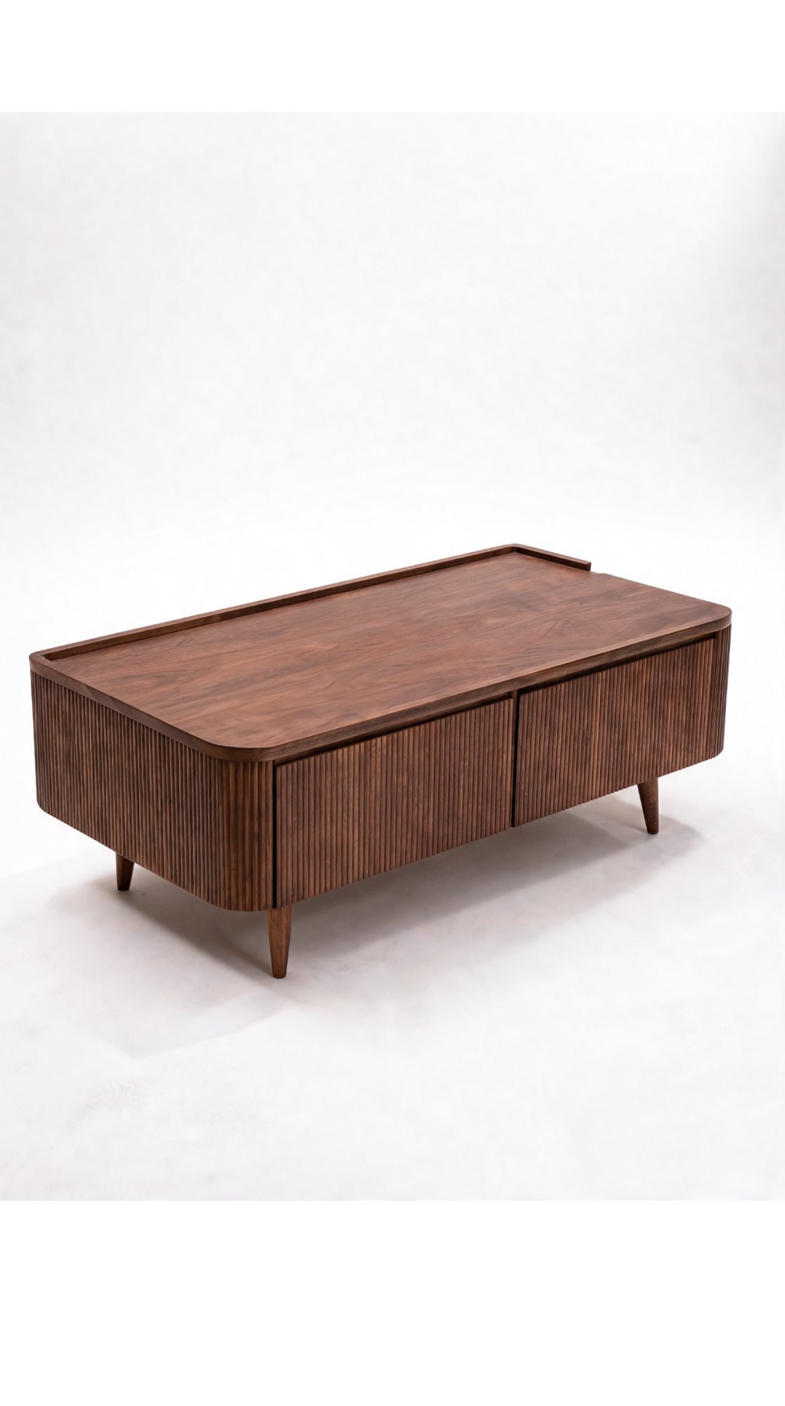 Table Basse Massif en Bois avec 4 Tiroirs