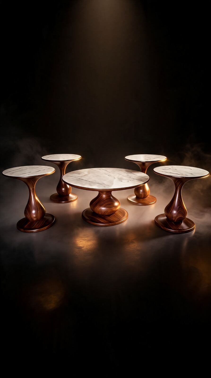 Ensemble Table d'Appoint — 4 Tables & Table Centrale Céramique — Majesty Home Casablanca