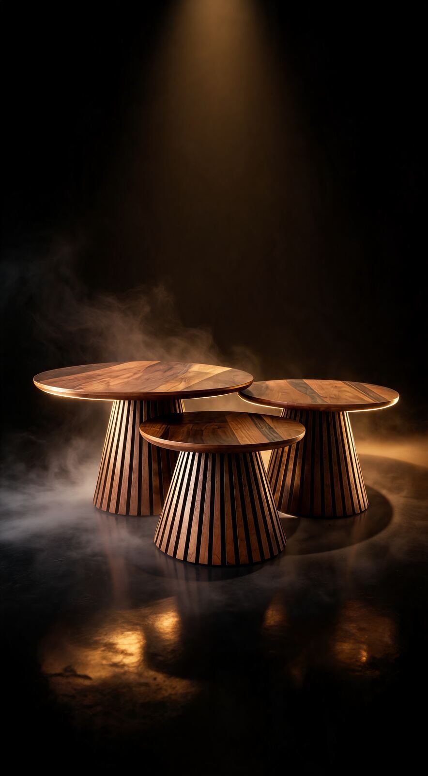 Table de Salon en Bois — Trio Gigogne — Majesty Home Casablanca