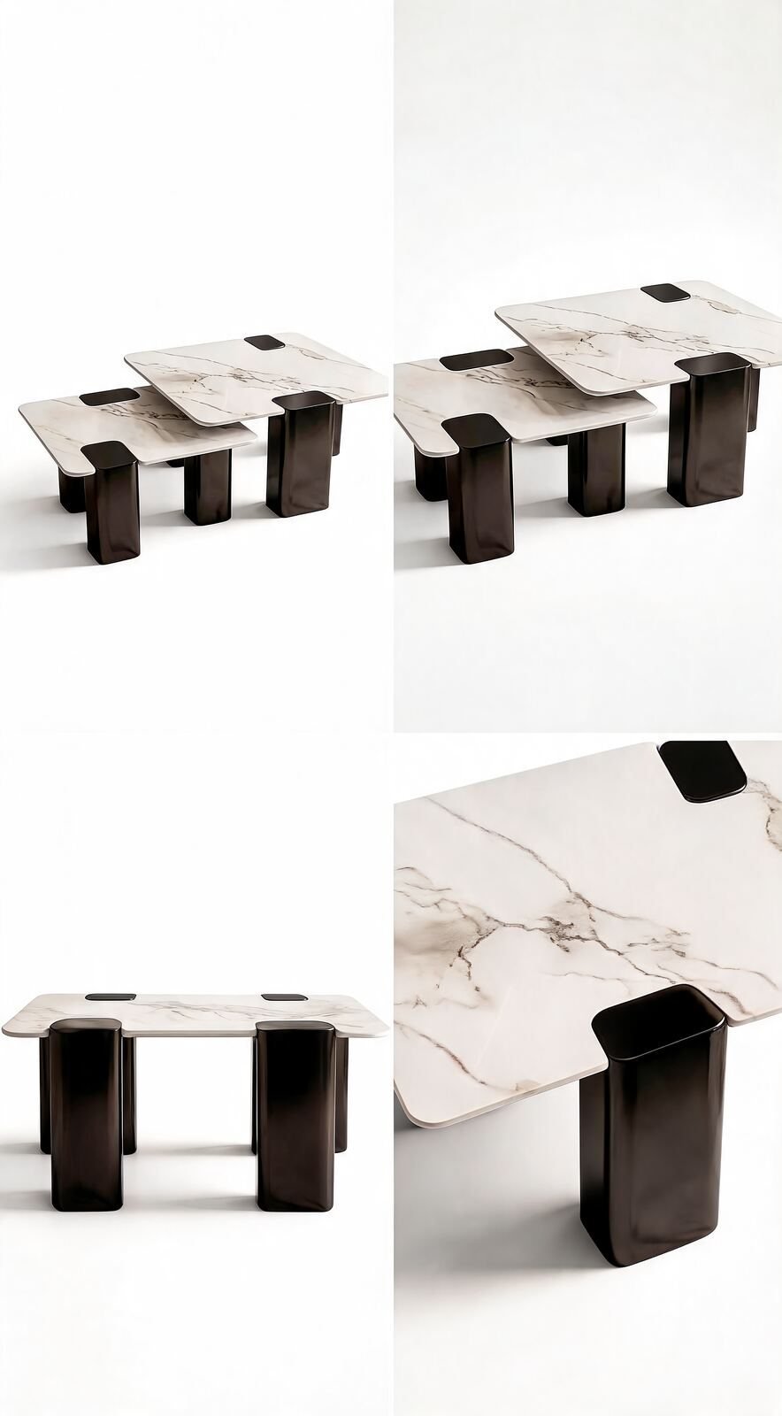 Duo Table de Salon — Plateau en Marbre