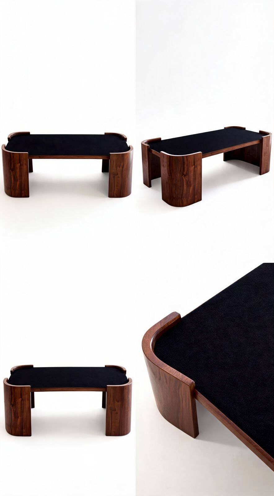 Table de Salon — Cadre Bois & Plateau Verre