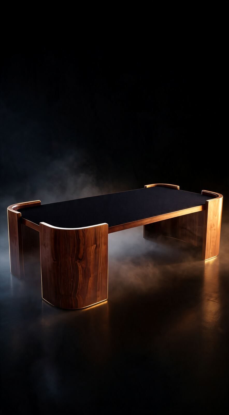 Table de Salon — Cadre Bois & Plateau Verre — Majesty Home Casablanca